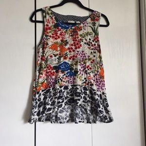 Floral top with bow tie in back