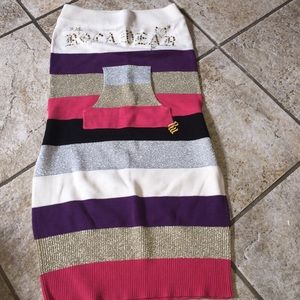 Multi color pink and gold glitter strapless dress