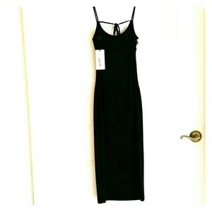 D&G Black Slinky Dress Open Crossed Sides 6 to 8