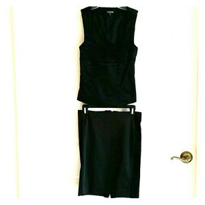 Bebe Black Shell Sz 2, Skirt Back Zip Sz XS