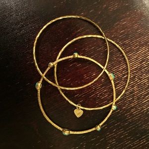 Stella and Dot gold tone bangles