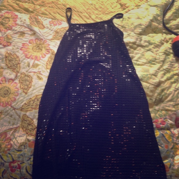 BALCK SEQUIN LIKE DRESS - Picture 1 of 3
