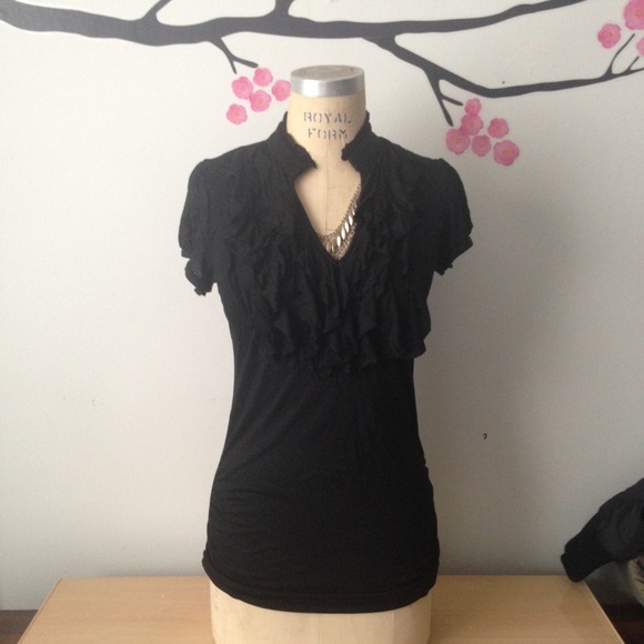 Ruffle Front Shirt NWT