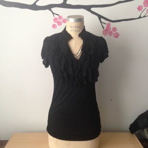 Ruffle Front Shirt NWT