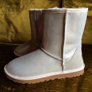 Ugg Style Silver Shearling Boots