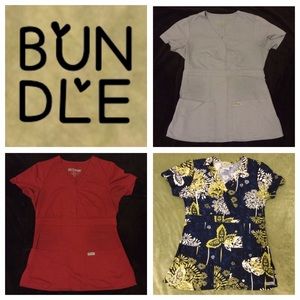 Bundle of 3 Grey's Anatomy scrub tops
