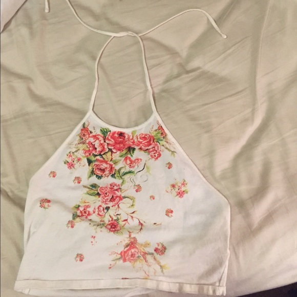 Flowery Halter crop top