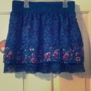 Floral and lace skirt