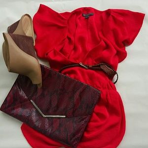 Red silk dress