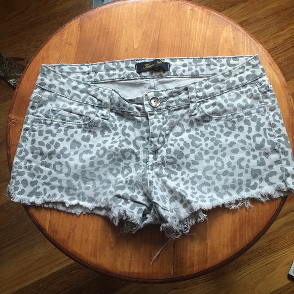 Klique B Distressed Leopard Shorts