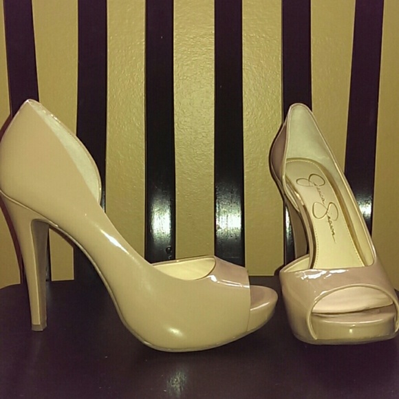 Jessica Simpson Shoes - Nude Peep toe pumps