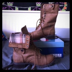 Plaid Combat Boots