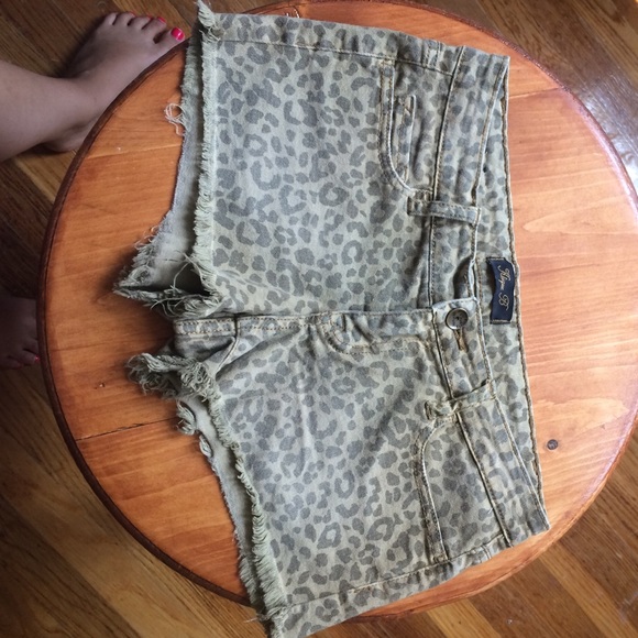 Klique B Brown Leopard Shorts
