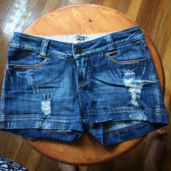 Ripped Jean Shorts