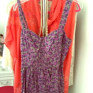 Purple floral print dress