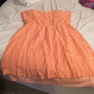 Coral lace dress!