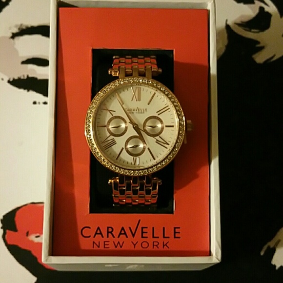 Caravelle New York Rose gold watch