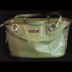 COACH GREEN LEATHER PURSE HANDBAG