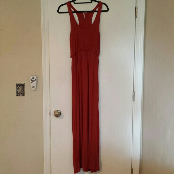 Red maxi dress