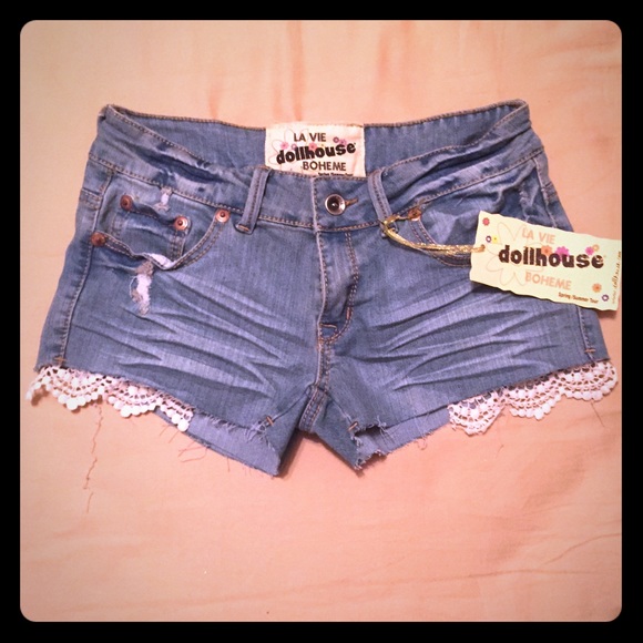 Dollhouse cutoff lace shorts