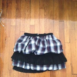 Cute Layered Plaid Bubble Skirt
