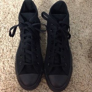 ALL BLACK HI TOPS CONVERSE
