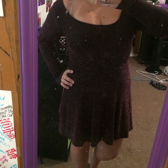Black & purple long sleeve dress!