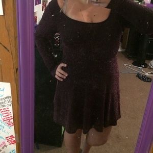 Black & purple long sleeve dress!