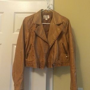 Tan faux leather jacket