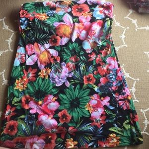 Hawaiian print tube top