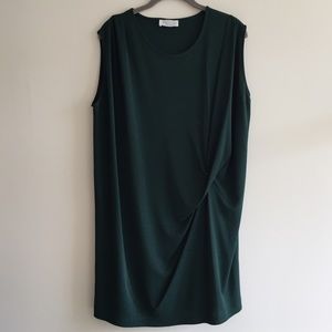 Green Zara cocktail dress.