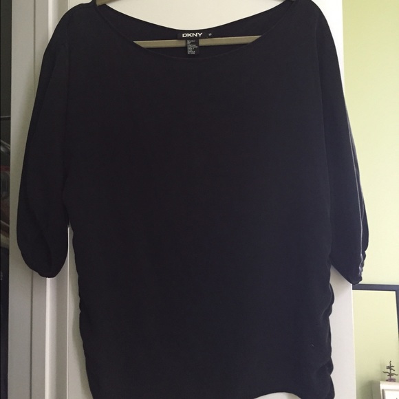 DKNY black silk top