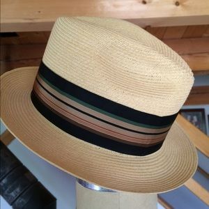 Vintage Straw Fedora Hat for Small Head