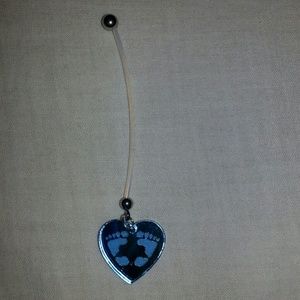 Pregnancy belly ring blue baby boy feet