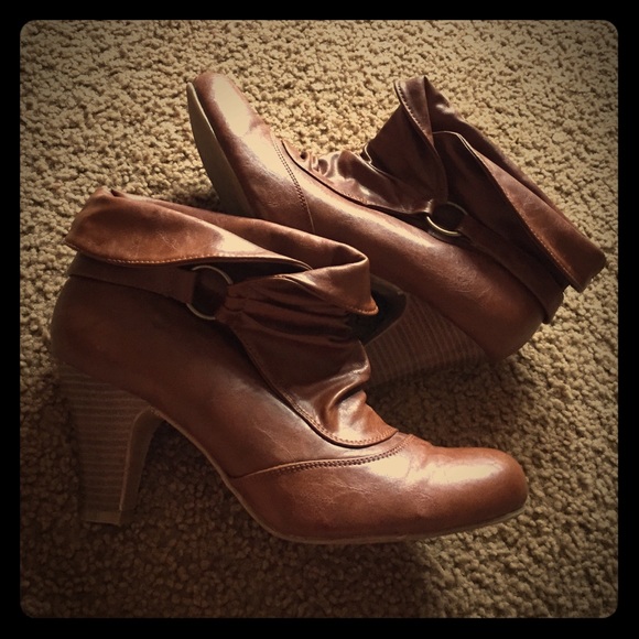Cognac colored ankle boots