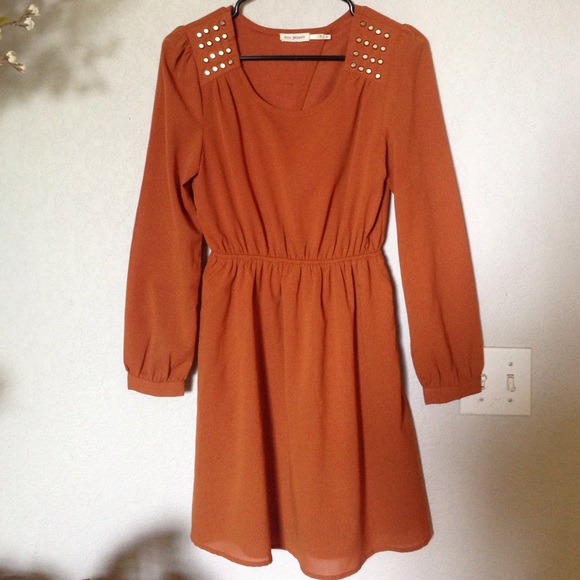 Burnt Orange Stud Dress