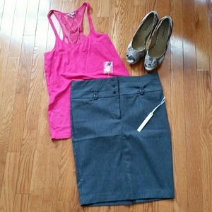 NWT Grey High-waist Pencil Skirt