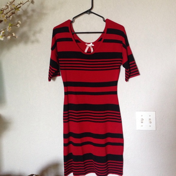 Red&Black Striped Dress