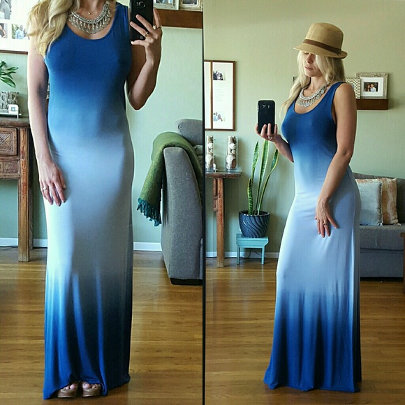 RESERVED Beautiful Blue Maxi - Picture 3 of 3
