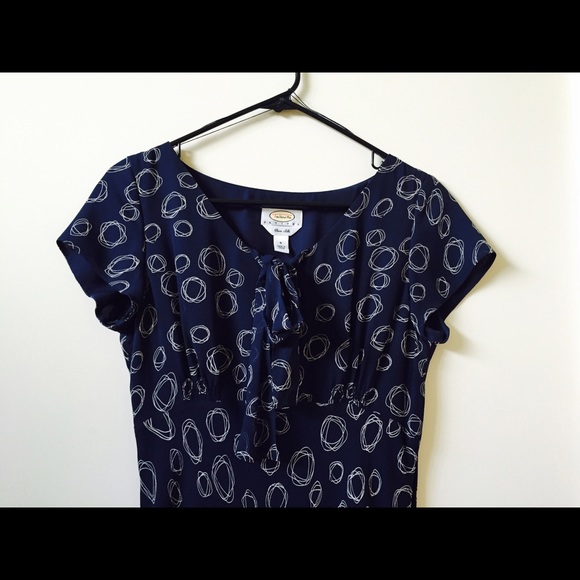 Navy empire style silk dress