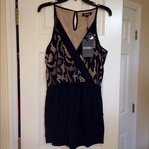 Missguided Black and Beige lace romper