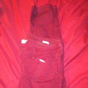 Maroon red skinny jeans