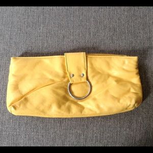 Yellow clutch handbag