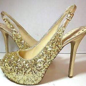 Enzo angiolini Gold sequence heel