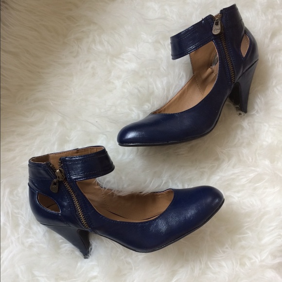 Guess Shoes - Navy Blue Leather Guess Mary Janes