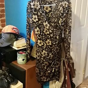 Black and gold lace dress