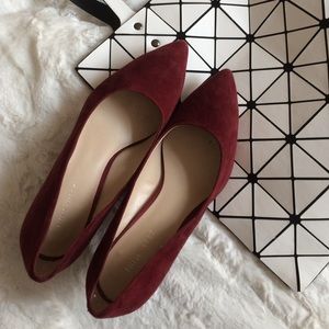 Nine West suede wine color heel