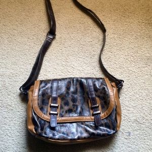 Two Toned Leopard Crossbody Bag