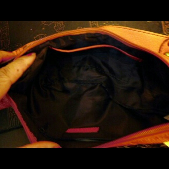 Orange Buckle Oblong Faux Leather Handbag - Picture 3 of 4