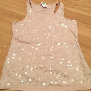 Pale peach sequince tank